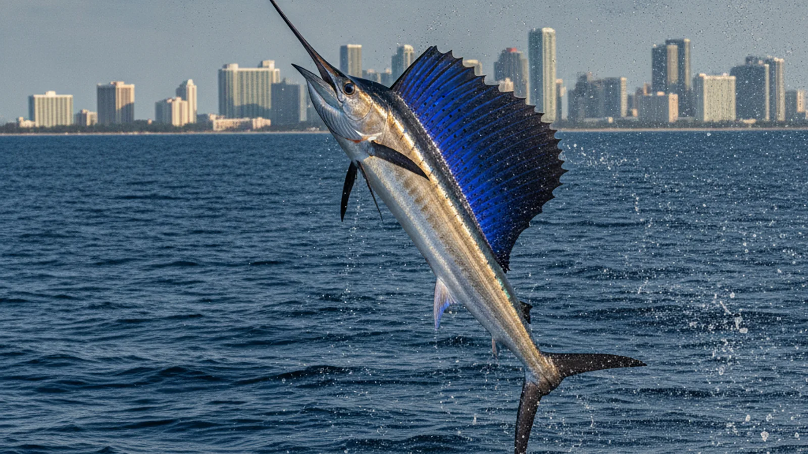 Charter action shot near Miami Beach