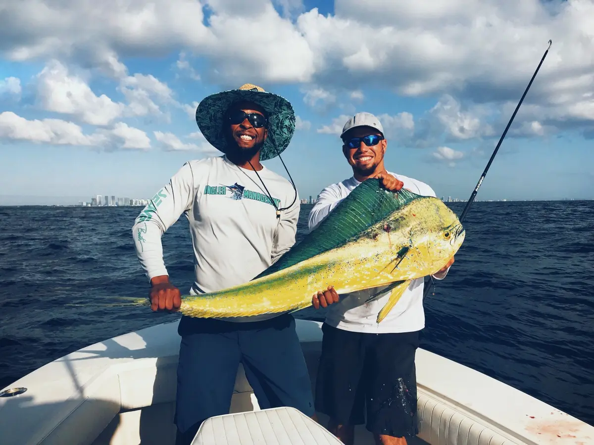 Bent rod on a Cool Runnings Sportfishing Charters trip in South Florida waters